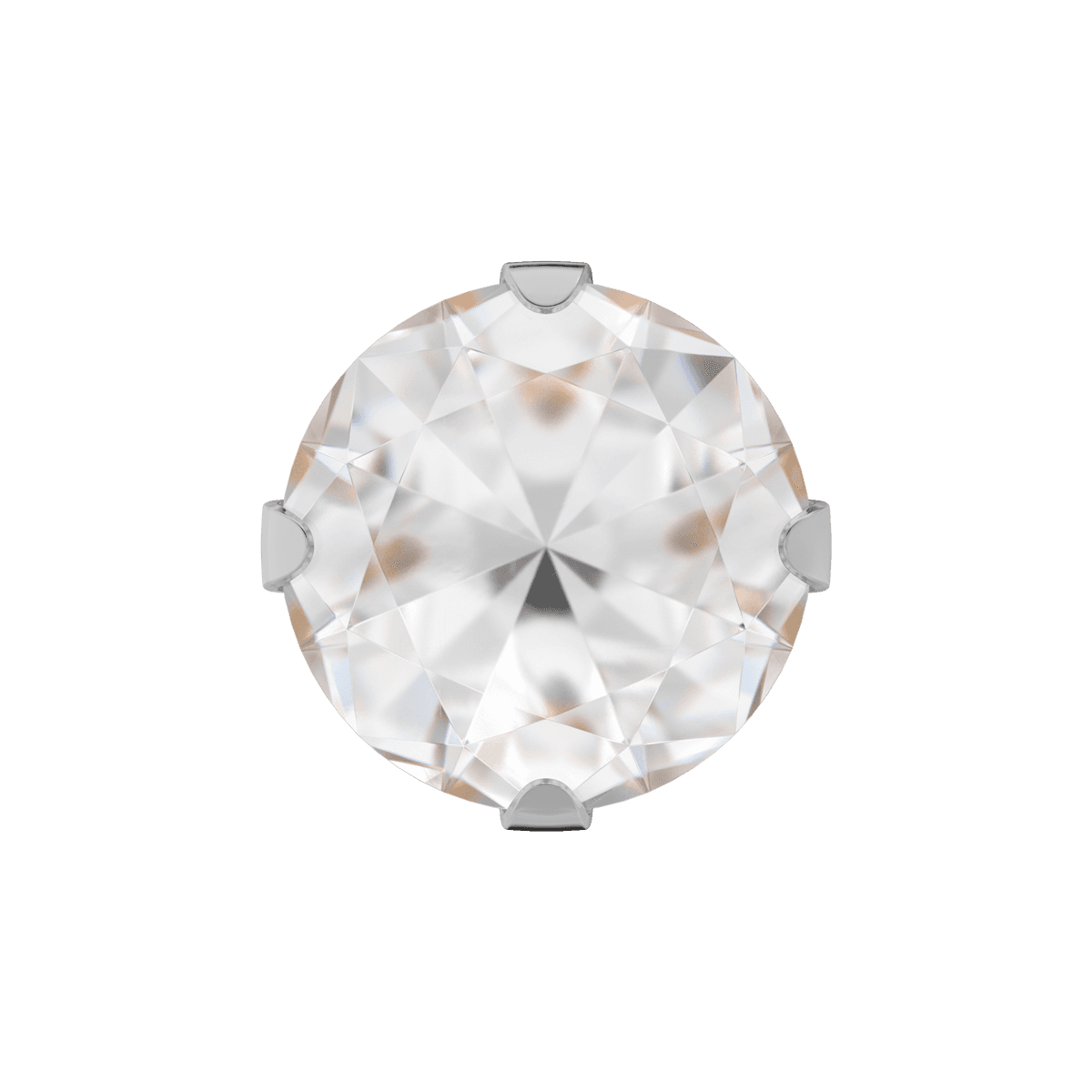 14K Gelbgold rhodiniert, Kronenfassung, Laborgezüchteter Diamant, 8pt